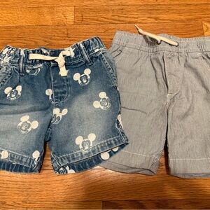 Kids Denim and Striped Shorts Set